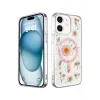 Newface iPhone 12 Kılıf Daisy Simli Magsafe Kapak - Pembe