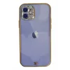 Newface iPhone 12 Kılıf Liva Taşlı Silikon - Mor