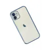 Newface iPhone 12 Kılıf Razer Lensli Silikon - Lacivert
