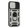 Newface iPhone 12 Mini Kılıf Pars Lens Yüzüklü Silikon - Gümüş