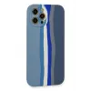 Newface iPhone 12 Pro Kılıf Ebruli Lansman Silikon - Mavi-Gri