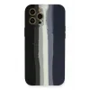 Newface iPhone 12 Pro Kılıf Ebruli Lansman Silikon - Siyah-Lacivert
