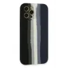 Newface iPhone 12 Pro Kılıf Ebruli Lansman Silikon - Siyah-Lacivert