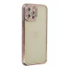 Newface iPhone 12 Pro Kılıf Joke Taşlı Silikon - Pembe