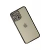 Newface iPhone 12 Pro Kılıf Joke Taşlı Silikon - Siyah