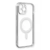 Newface iPhone 12 Pro Kılıf Magneticsafe Lazer Silikon - Gümüş