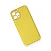 Newface iPhone 12 Pro Max Kılıf Coco Deri Silikon Kapak - Sarı