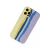 Newface iPhone 12 Pro Max Kılıf Ebruli Lansman Silikon - Sarı-Lila