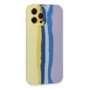 Newface iPhone 12 Pro Max Kılıf Ebruli Lansman Silikon - Sarı-Lila
