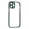 Newface iPhone 12 Pro Max Kılıf Miami Şeffaf Silikon - Koyu Yeşil