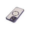 Newface iPhone 12 Pro Max Kılıf Prag Magneticsafe Kapak - Derin Mor