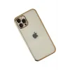 Newface iPhone 12 Pro Max Kılıf Razer Lensli Silikon - Gold
