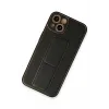 Newface iPhone 13 Kılıf Coco Deri Standlı Kapak - Siyah
