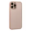 Newface iPhone 13 Pro Kılıf Coco Deri Silikon Kapak - Pudra