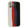 Newface iPhone 13 Pro Kılıf Ebruli Lansman Silikon - Beyaz-Siyah