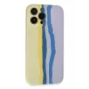 Newface iPhone 13 Pro Kılıf Ebruli Lansman Silikon - Sarı-Lila