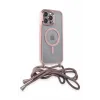 Newface iPhone 13 Pro Max Kılıf Divo Lazer Askılı Magsafe Kapak - Pembe