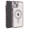 Newface iPhone 14 Kılıf Joke Simli Magneticsafe Kılıf - Pembe