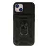 Newface iPhone 14 Kılıf Pars Lens Yüzüklü Silikon - Siyah