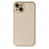 Newface iPhone 14 Plus Kılıf Coco Deri Silikon Kapak - Gold