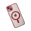 Newface iPhone 14 Plus Kılıf Magneticsafe Lazer Silikon - Kırmızı