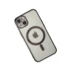 Newface iPhone 14 Plus Kılıf Magneticsafe Lazer Silikon - Siyah