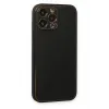Newface iPhone 14 Pro Kılıf Coco Deri Silikon Kapak - Siyah