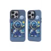 Newface iPhone 14 Pro Kılıf Prada Desenli Kapak - Prada Mavi - 1