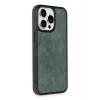 Newface iPhone 14 Pro Max Kılıf Aras Deri Kapak - Koyu Yeşil