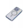 Newface iPhone 14 Pro Max Kılıf Joke Simli Magneticsafe Kılıf - Mavi