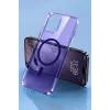 Newface iPhone 14 Pro Max Kılıf Tron Şeffaf Magsafe Kapak - Derin Mor