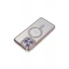 Newface iPhone 15 Pro Max Kılıf Joke Simli Magneticsafe Kılıf - Pembe