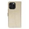 Newface iPhone 15 Pro Max Kılıf Trend S Plus Kapaklı Kılıf - Gold