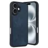 Newface iPhone 16 Kılıf Aras Deri Kapak - Lacivert