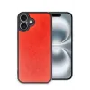 Newface iPhone 16 Plus Kılıf Aras Deri Kapak - Kırmızı