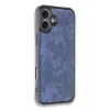 Newface iPhone 16 Plus Kılıf Aras Deri Kapak - Lacivert