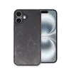 Newface iPhone 16 Plus Kılıf Aras Deri Kapak - Siyah