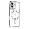 Newface iPhone 16 Plus Kılıf Joke Simli Magneticsafe Kılıf - Gri