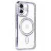 Newface iPhone 16 Plus Kılıf Joke Simli Magneticsafe Kılıf - Mavi