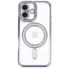 Newface iPhone 16 Plus Kılıf Joke Simli Magneticsafe Kılıf - Mavi