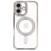 Newface iPhone 16 Plus Kılıf Joke Simli Magneticsafe Kılıf - Pembe