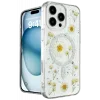 Newface iPhone 16 Pro Max Kılıf Daisy Simli Magsafe Kapak - Gümüş
