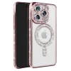 Newface iPhone 16 Pro Max Kılıf Joke Simli Magneticsafe Kılıf - Pembe