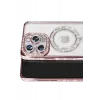 Newface iPhone 16 Pro Max Kılıf Joke Simli Magneticsafe Kılıf - Pembe