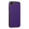 Newface iPhone 7 Kılıf Coco Deri Silikon Kapak - Mor