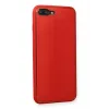 Newface iPhone 7 Plus Kılıf Coco Deri Silikon Kapak - Kırmızı