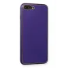 Newface iPhone 7 Plus Kılıf Coco Deri Silikon Kapak - Mor
