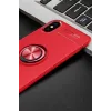 Newface iPhone XS Kılıf Range Yüzüklü Silikon - Kırmızı