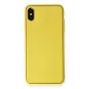 Newface iPhone XS Max Kılıf Coco Deri Silikon Kapak - Sarı