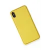 Newface iPhone XS Max Kılıf Coco Deri Silikon Kapak - Sarı